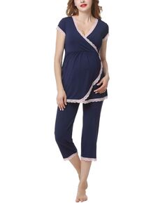 Пижамный комплект для кормящих мам kimi &amp; kai cindy для беременных kimi + kai, синий