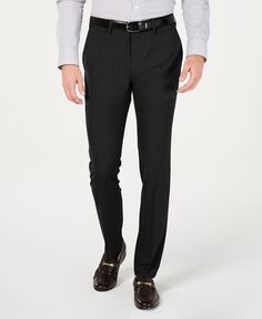 Мужские классические брюки скинни/очень облегающего кроя из габардина из эластичного материала с плоским передом Kenneth Cole Reaction, черный