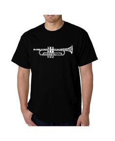 Мужская футболка word art - труба LA Pop Art, черный