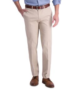Мужские брюки прямого кроя премиум-класса цвета хаки без железа Haggar