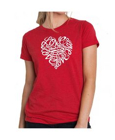 Женская футболка премиум-класса word art - love LA Pop Art, красный
