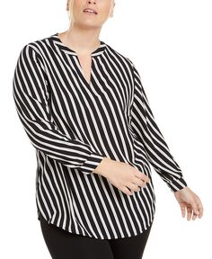 Полосатая блузка больших размеров Anne Klein, мульти