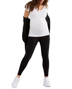 Роскошная футболка для беременных с v-образным вырезом и рюшами по бокам A Pea in the Pod, белый