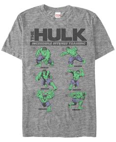 Мужская коллекция комиксов marvel футболка с коротким рукавом hulk intense training Fifth Sun, мульти