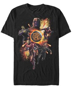 Мужская футболка с коротким рукавом marvel avengers infinity war the planet explosion group shot Fifth Sun, черный
