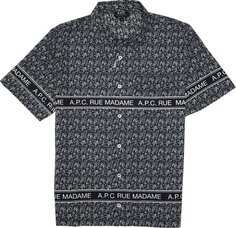 Рубашка A.P.C. Logo Short-Sleeve Shirt &apos;Dark&apos;, синий