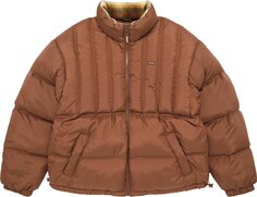Пуховик Supreme Flannel Reversible Puffer Jacket &apos;Brown&apos;, коричневый