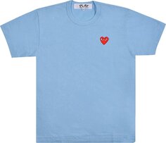 Футболка Comme des Garçons PLAY Pastelle Red Emblem T-Shirt &apos;Blue&apos;, синий