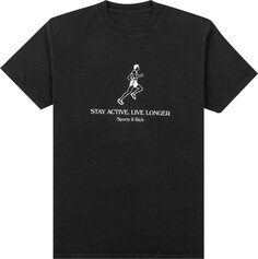 Футболка Sporty &amp; Rich Live Longer T-Shirt &apos;Black/White Print&apos;, черный