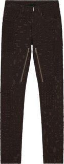 Брюки Givenchy Slim Fit Denim Trousers With Zips &apos;Dark Brown&apos;, коричневый