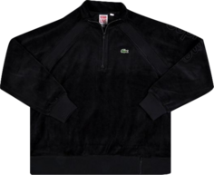 Топ Supreme x Lacoste Velour Half Zip Track Top &apos;Black&apos;, черный