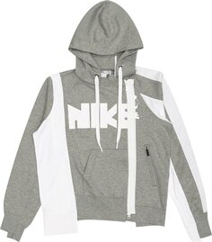 Худи Nike x Sacai Double-Zip Hoodie &apos;Dark Grey Heather/White&apos;, серый