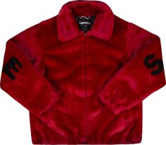 Куртка Supreme Faux Fur Bomber Jacket &apos;Red&apos;, красный