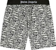 Шорты Palm Angels Waves Easy Shorts &apos;White/Black&apos;, белый