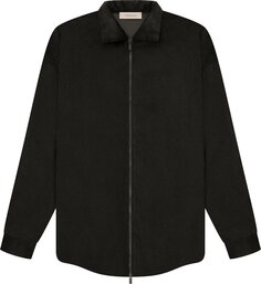 Рубашка Fear of God Essentials Corduroy Shirt Jacket &apos;Off Black&apos;, черный