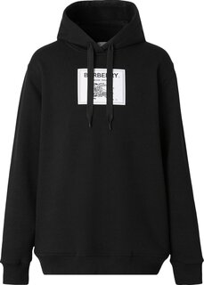 Худи Burberry Logo Patch Drawstring Hoodie &apos;Black&apos;, черный