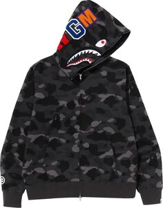 Худи BAPE Color Camo Shark Full Zip Hoodie &apos;Black&apos;, черный