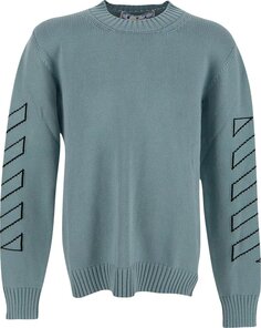 Толстовка Off-White Diag Outline Knit Crewneck &apos;Ice Black&apos;, черный