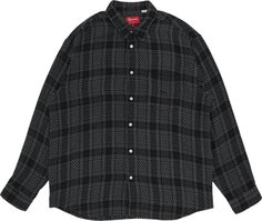 Рубашка Supreme Basket Weave Plaid Shirt &apos;Black&apos;, черный