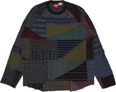 Лонгслив Supreme Patchwork Jacquard Long-Sleeve Top &apos;Black&apos;, черный