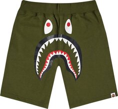 Спортивные шорты BAPE Shark Sweatshorts &apos;Olive/Olive Drab&apos;, зеленый