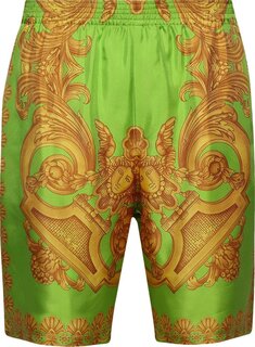 Шорты Versace Barocco 660 Silk Shorts &apos;Lime/Gold&apos;, зеленый