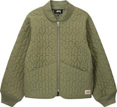Куртка Stussy S Quilted Liner Jacket &apos;Olive&apos;, зеленый