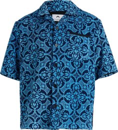 Рубашка Marine Serre Oriental Towels Bowling Shirt &apos;Oriental Aquarius&apos;, синий