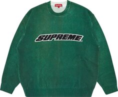 Свитер Supreme Printed Washed Sweater &apos;Olive&apos;, зеленый