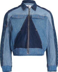 Куртка Marine Serre Regenerated Denim Moonogram Working Jacket &apos;Medium Dark Blue Moonogram&apos;, синий