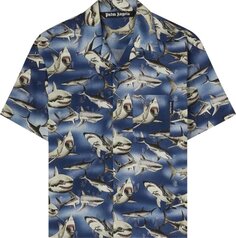 Рубашка Palm Angels Sharks Bowling Shirt &apos;Blue&apos;, синий