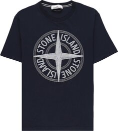 Футболка Stone Island Front Logo T-Shirt &apos;Navy&apos;, синий