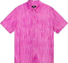 Рубашка Stussy Fur Print Shirt &apos;Pink&apos;, розовый