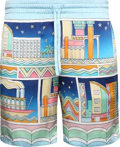 Шорты Casablanca Silk Shorts With Drawstrings &apos;Collage&apos;, разноцветный