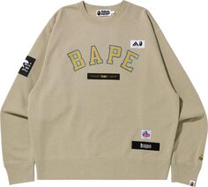 Толстовка BAPE Multi Label Relaxed Fit Crewneck &apos;Beige&apos;, кремовый