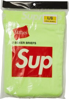Боксеры Supreme x Hanes Boxer Briefs (2 Pack) &apos;Fluorescent Yellow&apos;, желтый