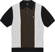 Свитер Stussy Textured Short-Sleeve Polo Sweater &apos;Black Stripe&apos;, разноцветный