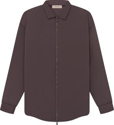Рубашка Fear of God Essentials Filled Nylon Shirt Jacket &apos;Plum&apos;, коричневый