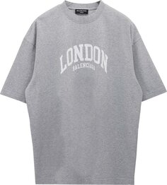Футболка Balenciaga Cities London T-Shirt Medium Fit &apos;Grey&apos;, серый