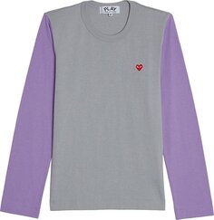 Футболка Comme des Garçons PLAY Bi-Colour T-Shirt &apos;Grey/Purple&apos;, серый