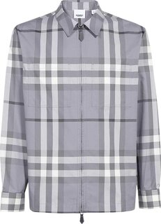 Рубашка Burberry Zip Front Shirt &apos;Storm Grey&apos;, серый