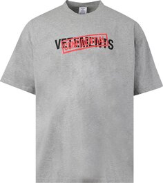 Футболка Vetements Confidential Logo T-Shirt &apos;Grey Melange&apos;, серый
