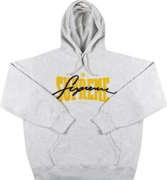 Толстовка Supreme Embroidered Chenille Hooded Sweatshirt &apos;Ash Grey&apos;, серый