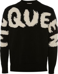 Джемпер Alexander McQueen Graffiti Over Jumper &apos;Black/Ivory&apos;, черный