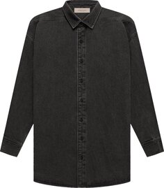 Рубашка Fear of God Essentials Denim Long-Sleeve Shirt &apos;Black&apos;, черный