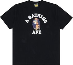 Футболка BAPE Tie Dye College Tee &apos;Black/Navy&apos;, черный