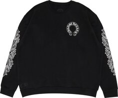 Толстовка Chrome Hearts Horseshoe Logo Crewneck Sweatshirt &apos;Black&apos;, черный