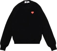 Пуловер Comme des Garçons PLAY Heart V Neck Pullover &apos;Black&apos;, черный
