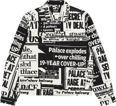 Куртка Palace Tabloid Denim Jacket &apos;Black&apos;, разноцветный