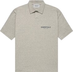 Футболка Fear of God Essentials Short-Sleeve Polo &apos;Dark Heather Oatmeal&apos;, серый